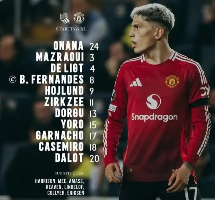 تشكيلة مانشستر يونايتد ضد ريال سوسيداد real sociedad vs man united في الدوري الأوروبي 2025 والموعد والمعلق والقنوات الناقلة