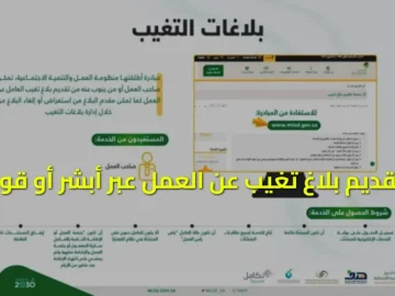 طريقة تقديم بلاغ تغيب العمل في السعودية 1446 عبر أبشر وقوى بخطوات سهلة وشروط صارمة لحفظ حقوق الكفيل