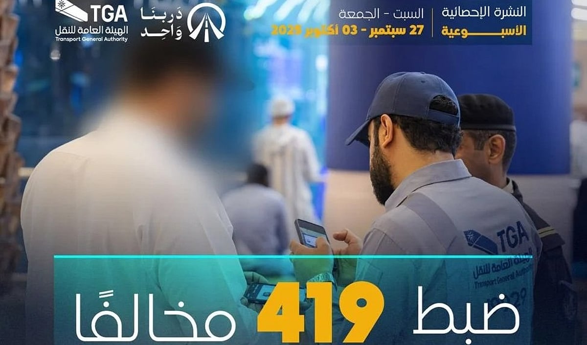 هيئة النقل تضبط 419 مخالفة لنقل الركاب بدون ترخيص في أسبوع واحد
