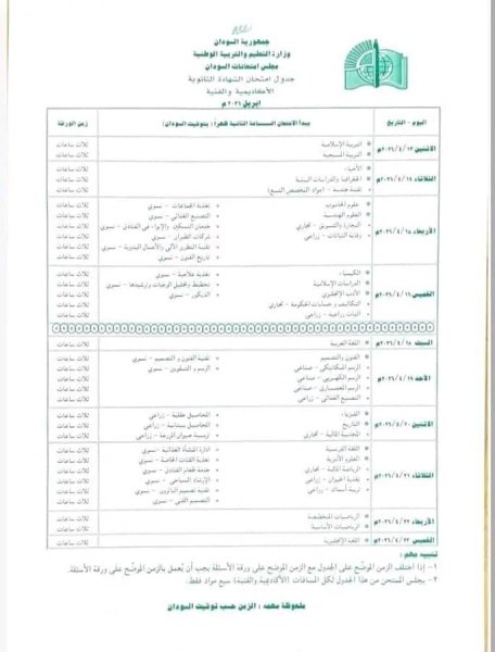 جدول امتحانات الشهادة السودانية 2026 كامل بالتفصيل.. مواعيد جميع المواد من البداية حتى النهاية ونصائح مهمة قبل انطلاق الاختبارات